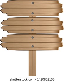 A wooden sign, showing the way,
