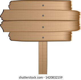 A wooden sign, showing the way,