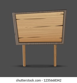 Wooden sign , signboard. vector illustration