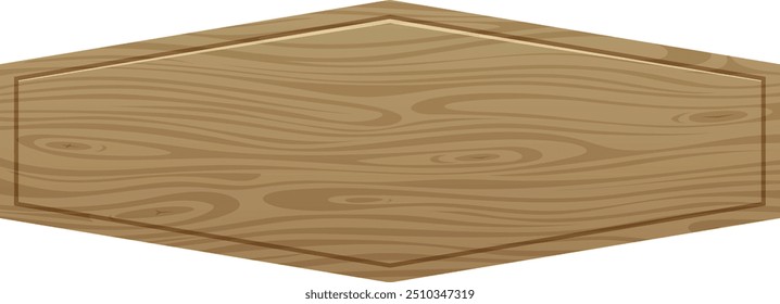 Wooden sign template. Realistic panel. Natural material board