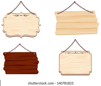 wooden sign Vector