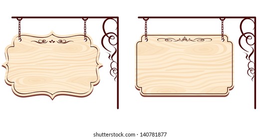 wooden sign Vector