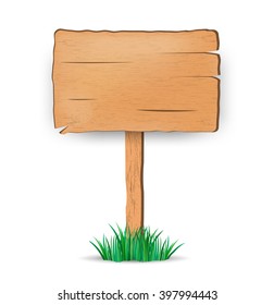 Wooden sign. vector illustration