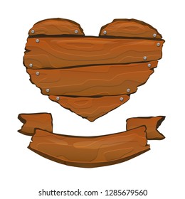 Wooden sign vector illustration for web and game design