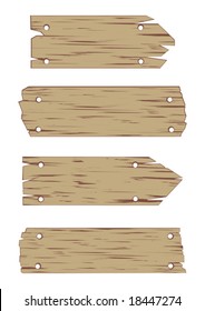 Wooden Sign Vector Set