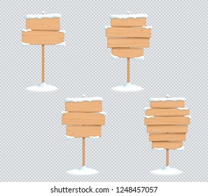 Wooden Sign Winter Snow 3d Stacked Planks List Set