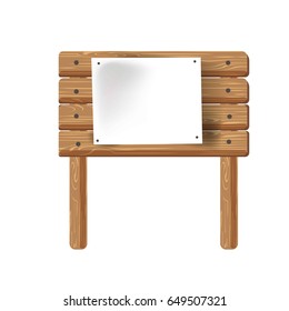 Wooden signage or advertising sign vector icon