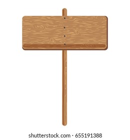 Wooden Signage Bord Or Advertising Sign Pole Vector Icon