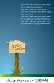 wooden signboard!