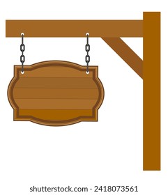 wooden signboard board made of wood cartoon stock vector illustration isolated on white background