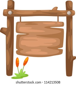 wooden signboard  illustration vector