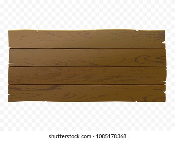 Wooden signboard isolated, vector realistic wood texture illustration. Old-style banner.