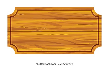 Wooden signboard. Vector cartoon illustration 