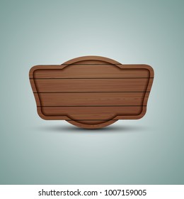 Wooden signboard. Vector illustration