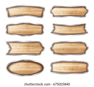 Wooden signboard vector illustration