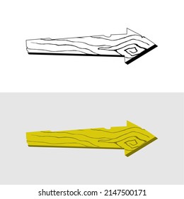 Wooden signboards, wood arrow sign vector