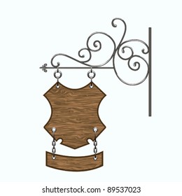 A wooden sign.EPS10