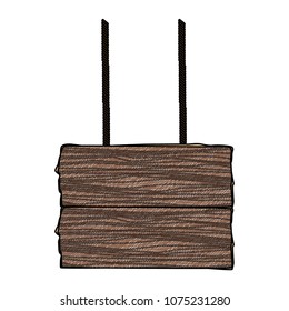 Wooden signpost hanging scribble
