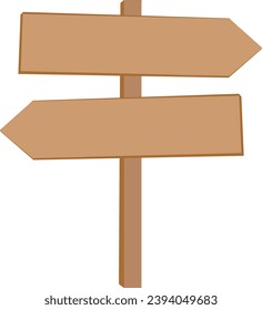 Vector de señalización de madera. Icono de señalización de madera. Silueta de colores. Vista vertical. Ilustración gráfica simple vectorial.