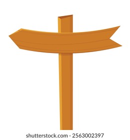 Wooden signpost vector. Wooden signpost icon. Colored silhouette. Vertical view. Vector flat simple graphic illustration.