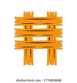 Wooden signpost with a white background. Vector illustration.