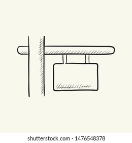  Wooden signposts. Hand drawn vector illustration