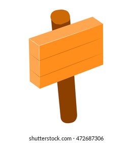 Wooden signs isolated illustration on white background