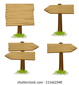 Wooden signs set