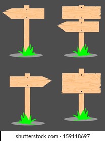 Wooden signs set