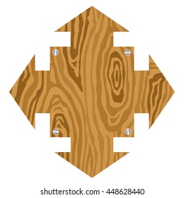 Wooden signs set. Vector Illustration