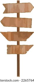 Wooden signs in various shapes