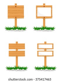 Wooden Signs Vector Illustration