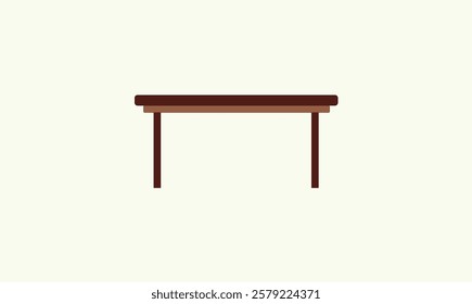 Wooden single table vector image for use.