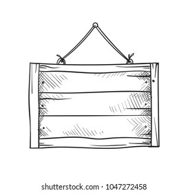 Wooden sketch board. Vector illustration