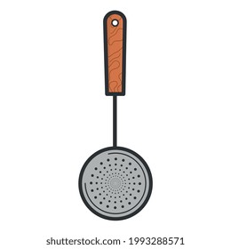 Wooden skimmer for use in the kitchen.