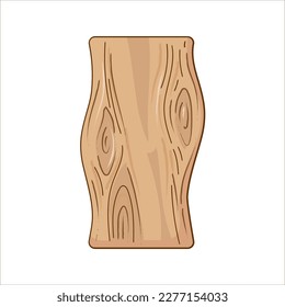 Wooden slab. Wooden table top of natural shape. Vector illustration. The texture of the tree. Vector illustration on a white background.