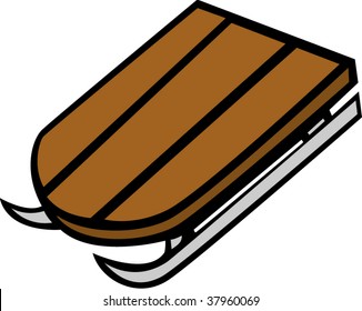wooden sled