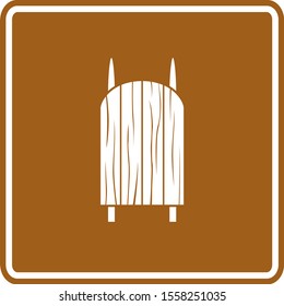 wooden sled brown vector sign