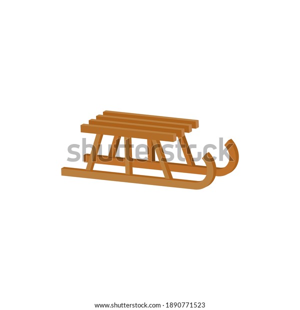 Wooden Sled Vector Illustration Isolated Stock Vector (Royalty Free ...