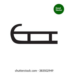 Wooden sledge icon