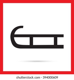 Wooden sledge icon