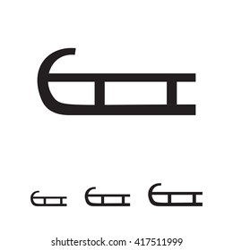 Wooden sledge icon