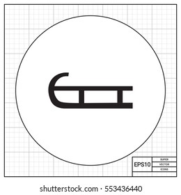 Wooden sledge icon