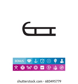 Wooden sledge icon