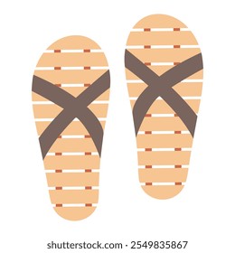 Wooden slippers for sauna, bathhouse, and spa. Perfect for relaxation themes.