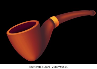 wooden smoking pipe vector illustration