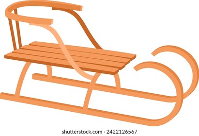 Wooden Snow Sledge Vector Illustration