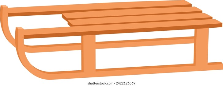 Wooden Snow Sledge Vector Illustration