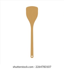 ilustración vectorial de diseño plano de la espátula de madera. icono de utensilios de cocina