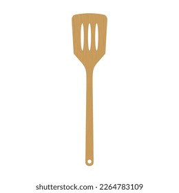 wooden spatula flat design vector illustration. kitchen utensils icon